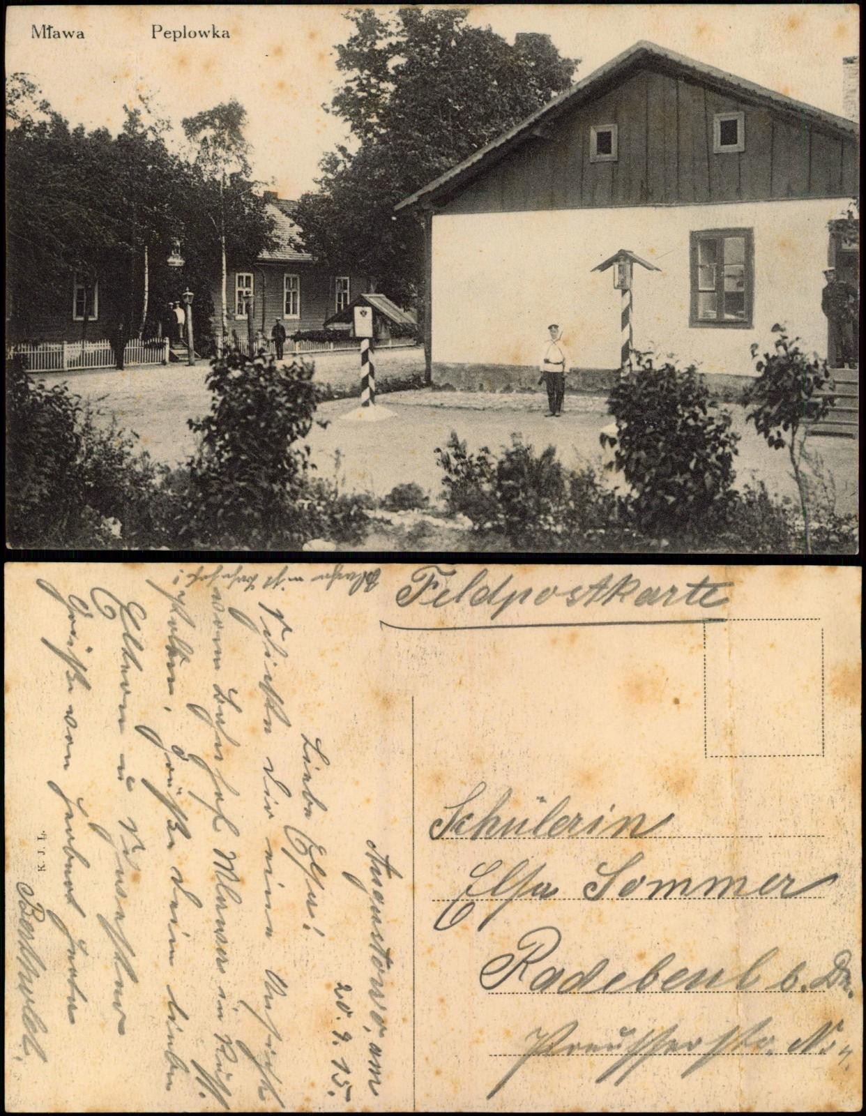Postcard Mielau Mława Peplowka Street 1914