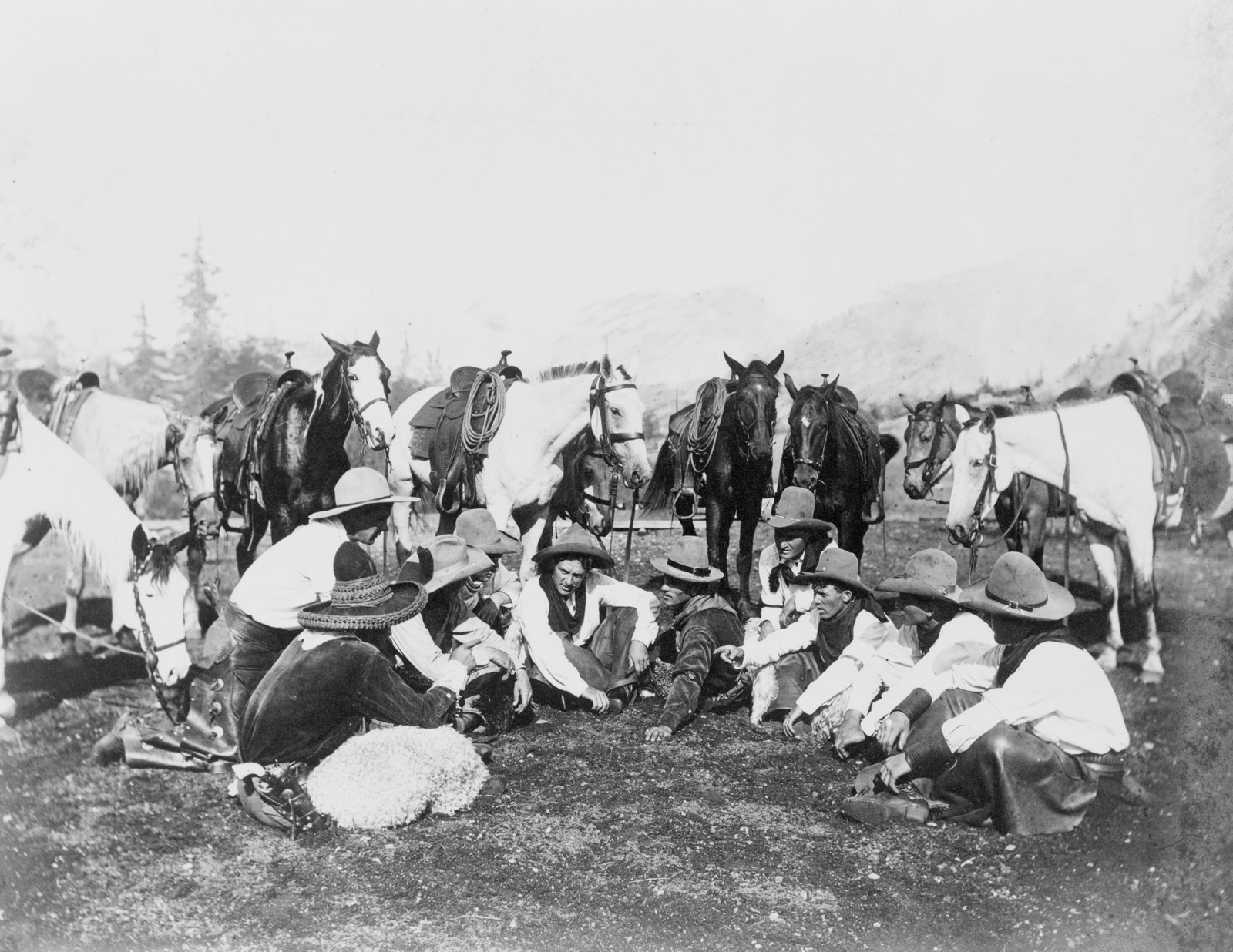 Members of Pawnee Bill\'s Wild West Show Seated 1908 8.5x11 Photo Reprint