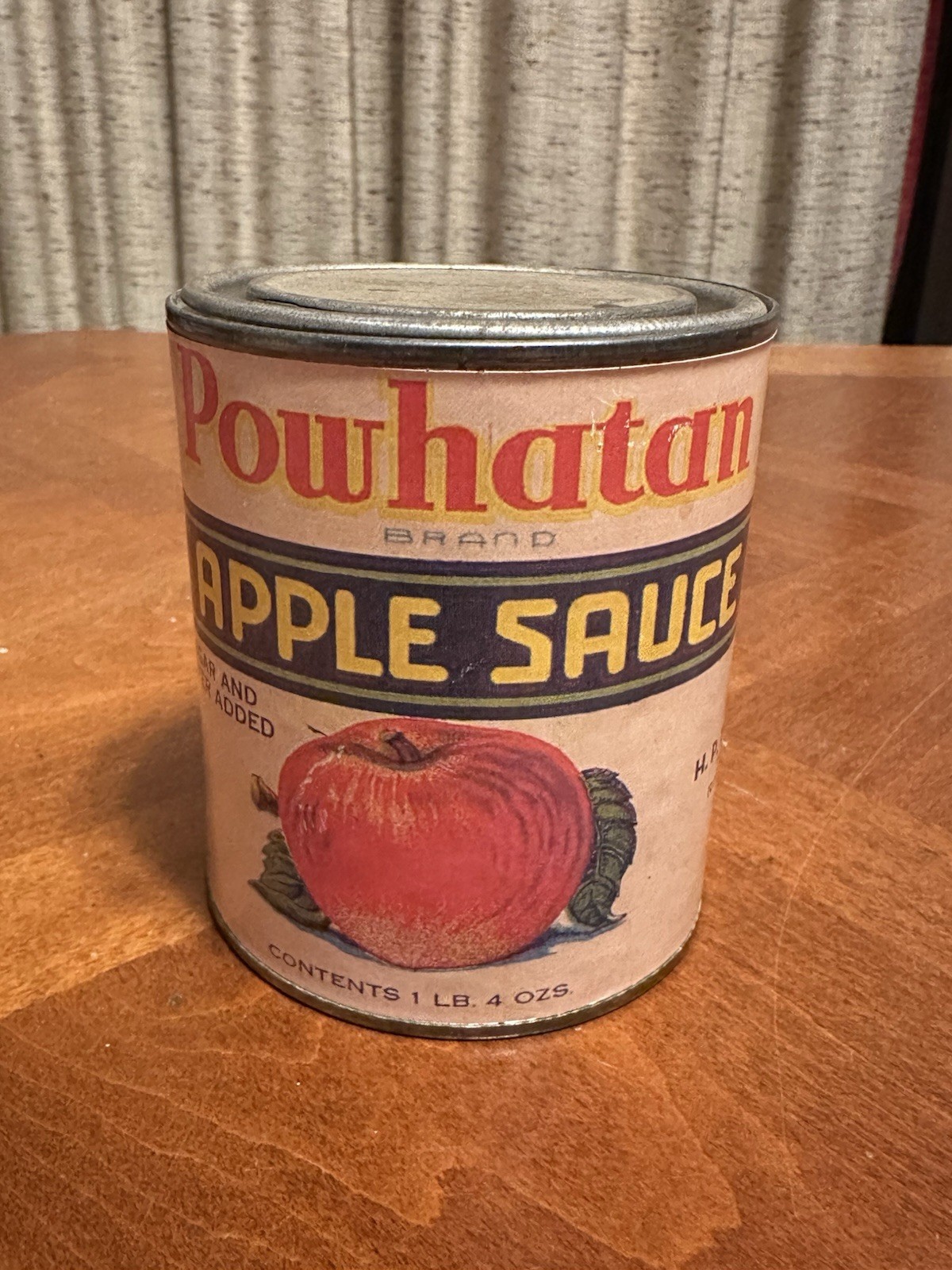 Antique Can Powhatan Apple Sauce Empty