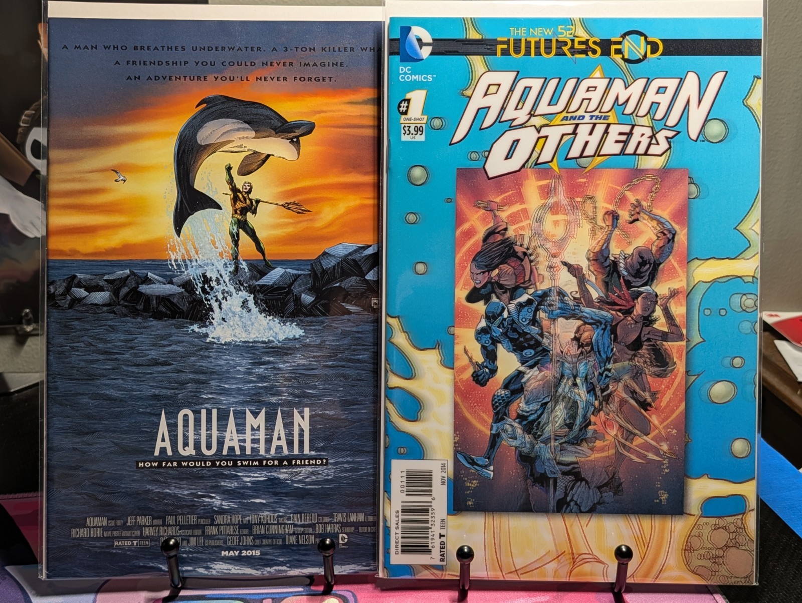 Aquaman 2 Comic Lot: #40 Free Willy Variant, Aquaman #1 3D 2014
