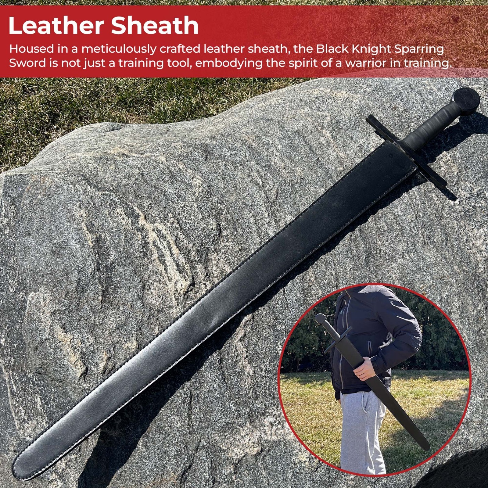 Black Knight Heavy Duty Sparring Sword Handmade for Battle with Full Tang Black Knight Heavy Duty Sparring Sword Handmade for Battle with Full Tang