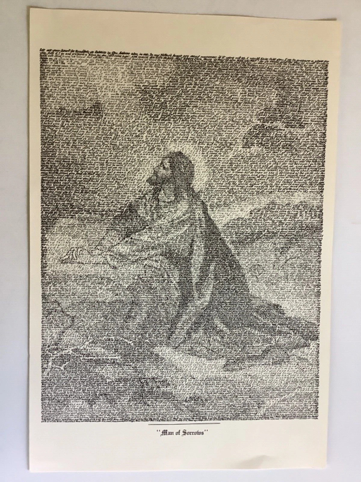 'Man of Sorrows' Text Art Print Poster, from Isaiah 53:3, 12x18 VINTAGE *NEW* 'Man of Sorrows' Text Art Print Poster, from Isaiah 53:3, 12x18 VINTAGE *NEW*