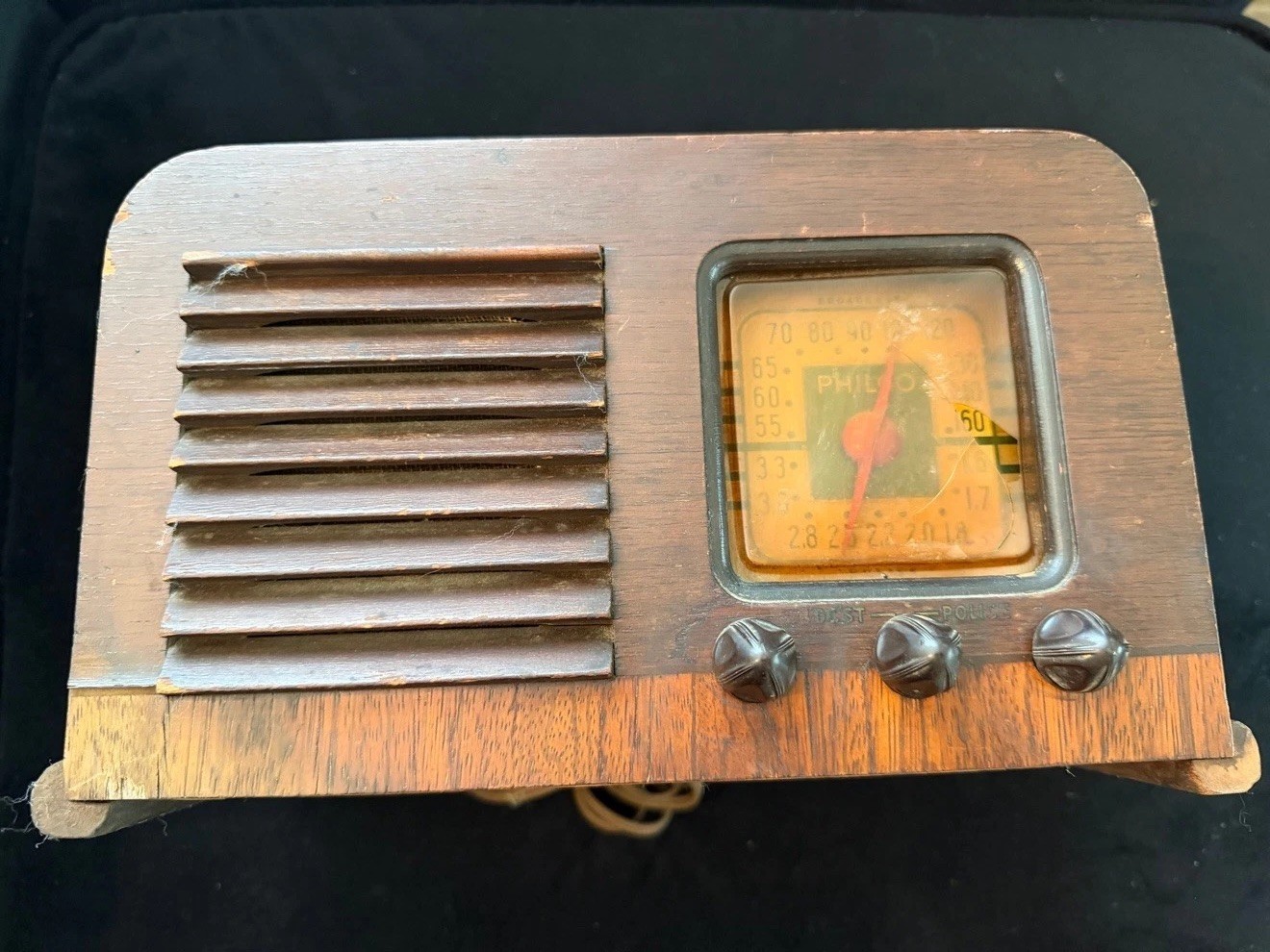 Vintage Philco 40-120 Tube Radio 1940 Wood Cabinet Code 121 FOR PARTS AS-IS