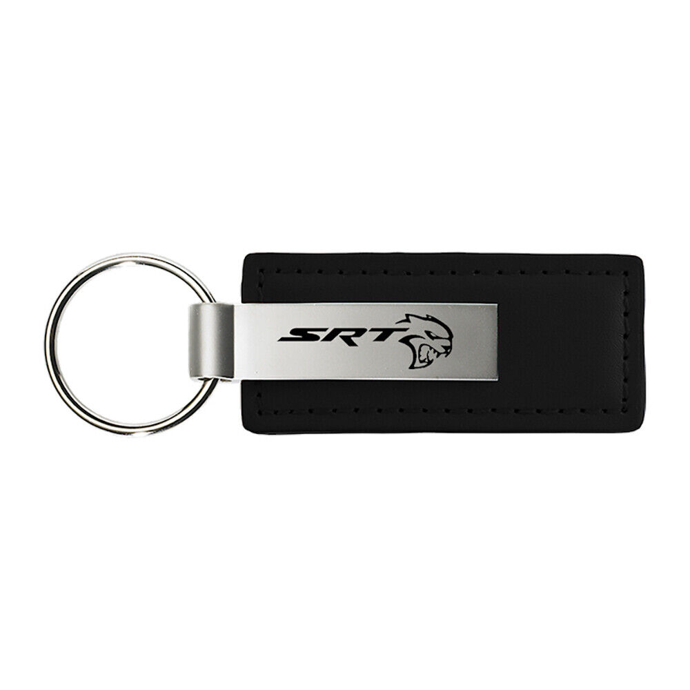 Dodge SRT Hellcat Keychain & Key Ring – Premium Black Leather Key Chain