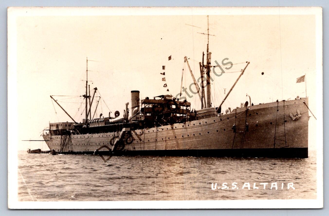 K60/ Interesting RPPC Postcard c1940s U.S.S. Altair Steamship Ship 392