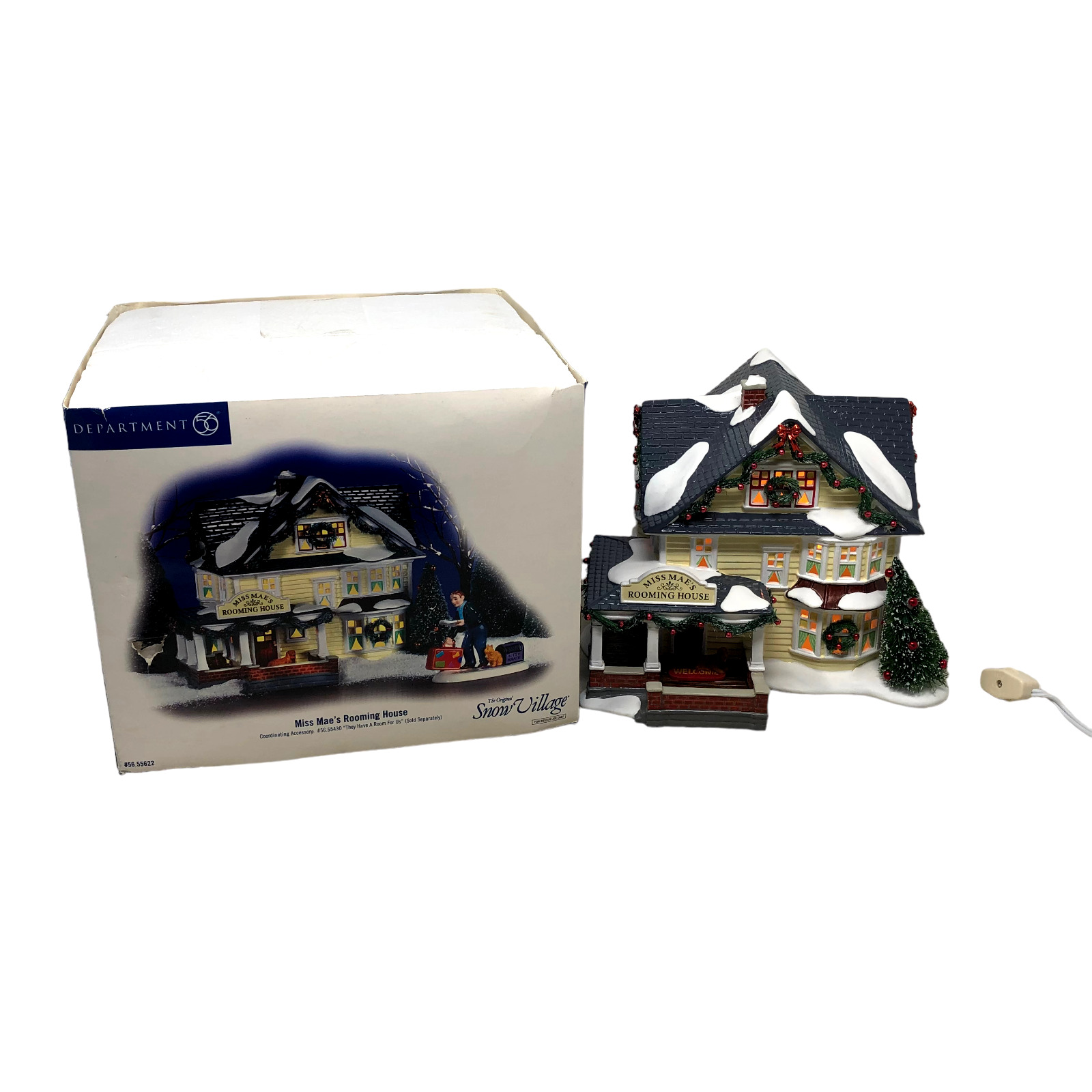 Department 56 Original Snow Village Miss Mae\'s Rooming House w/ Box