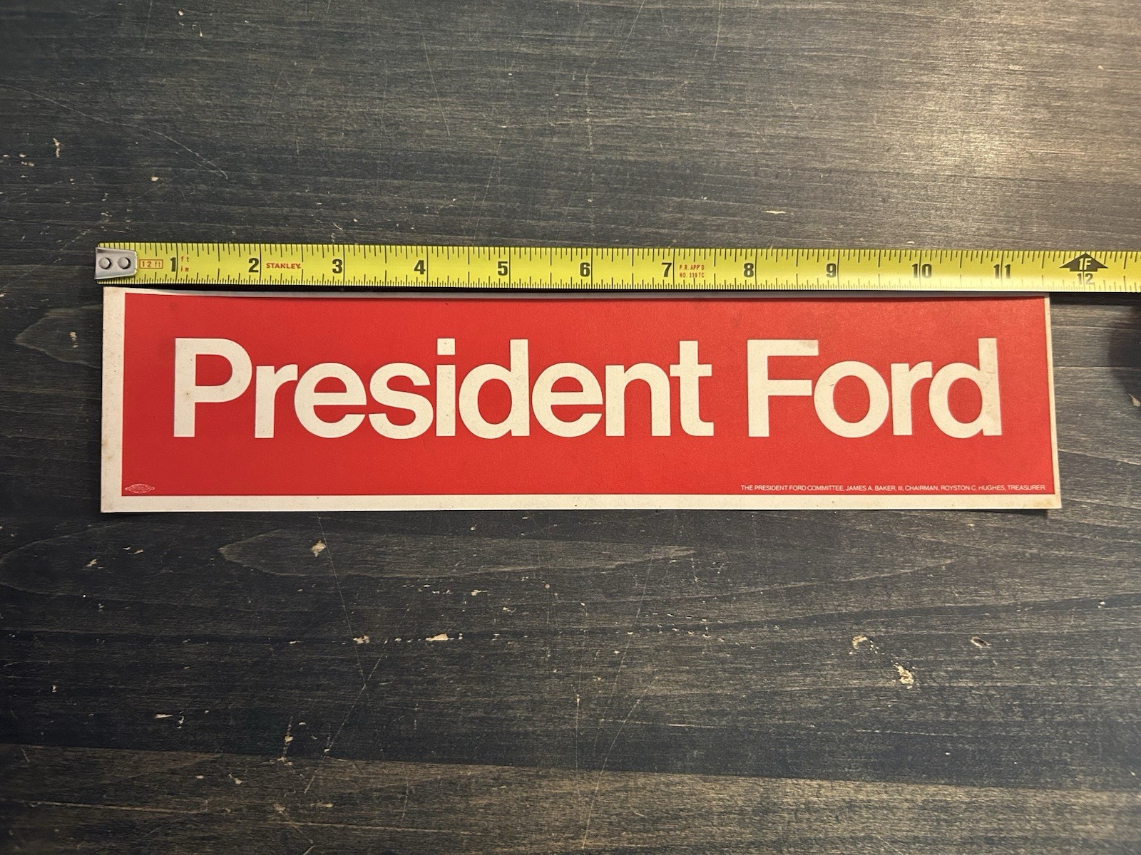 1976 Gerald Ford President Campaign Bumper Sticker Original