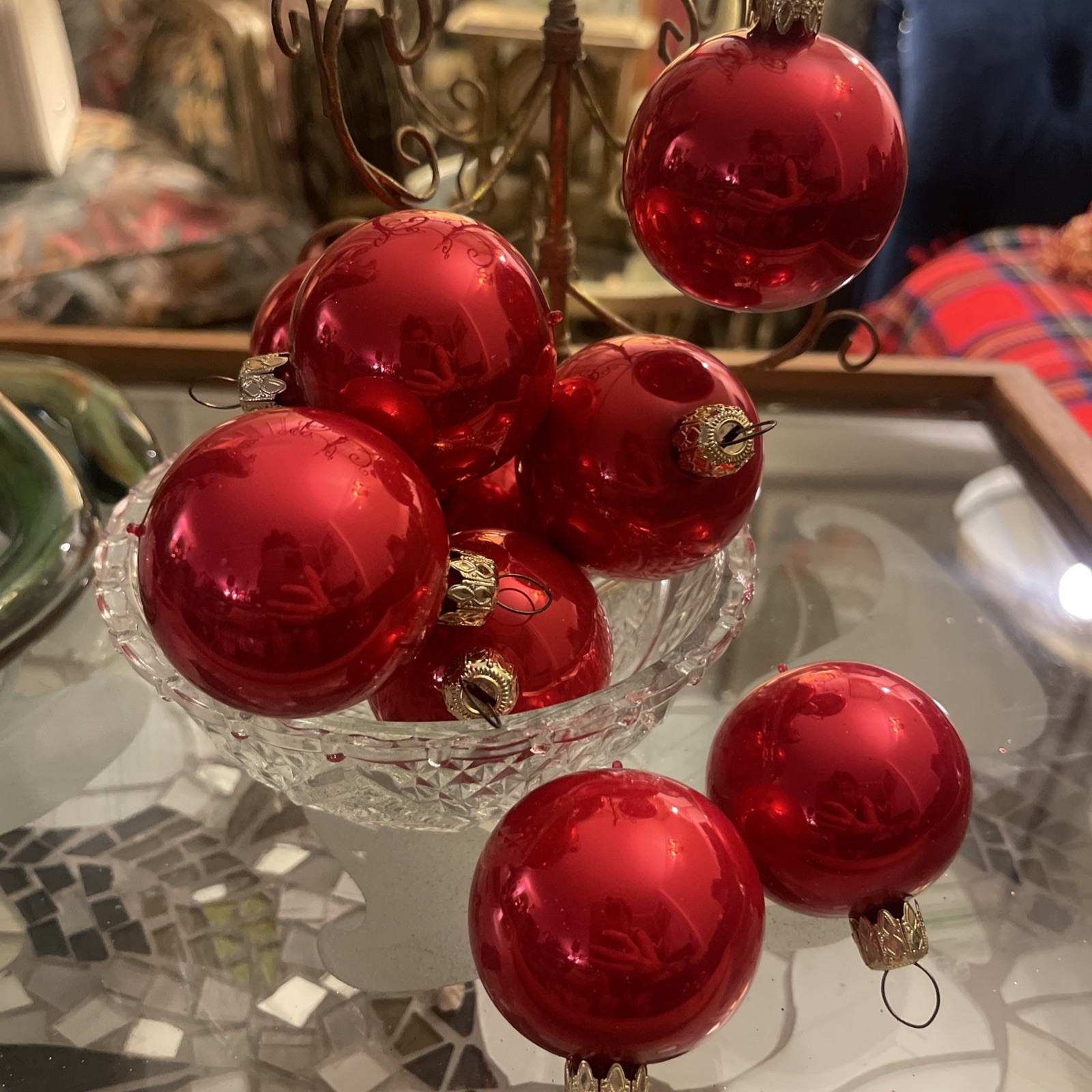 lot of 10 vintage Glass Christmas ornaments West Germany