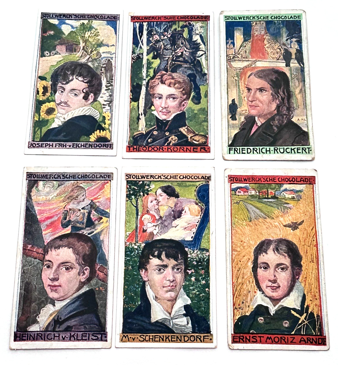 1899 Stollwerck Trade Card Lot - Album 3 Group 95 Wars of Liberation Poets
