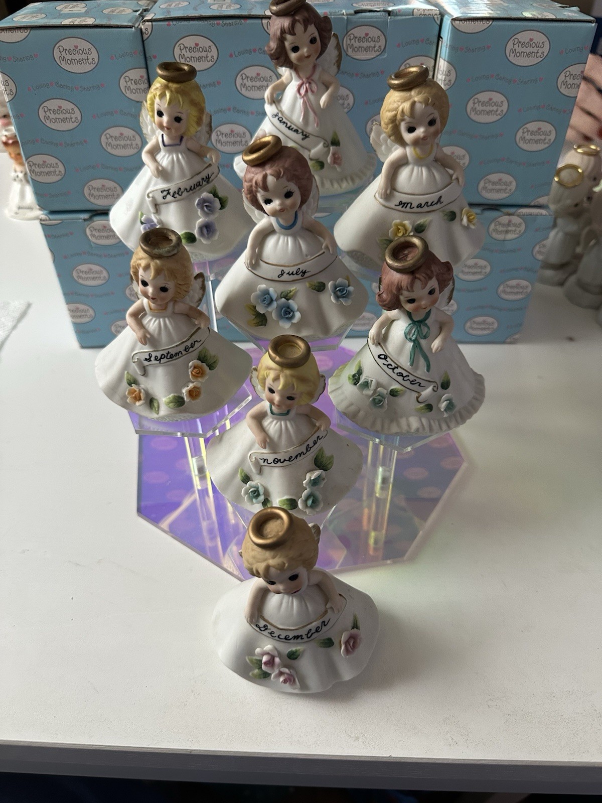 VTG Josef Originals Birthday Angel Figurine Lot Of 7