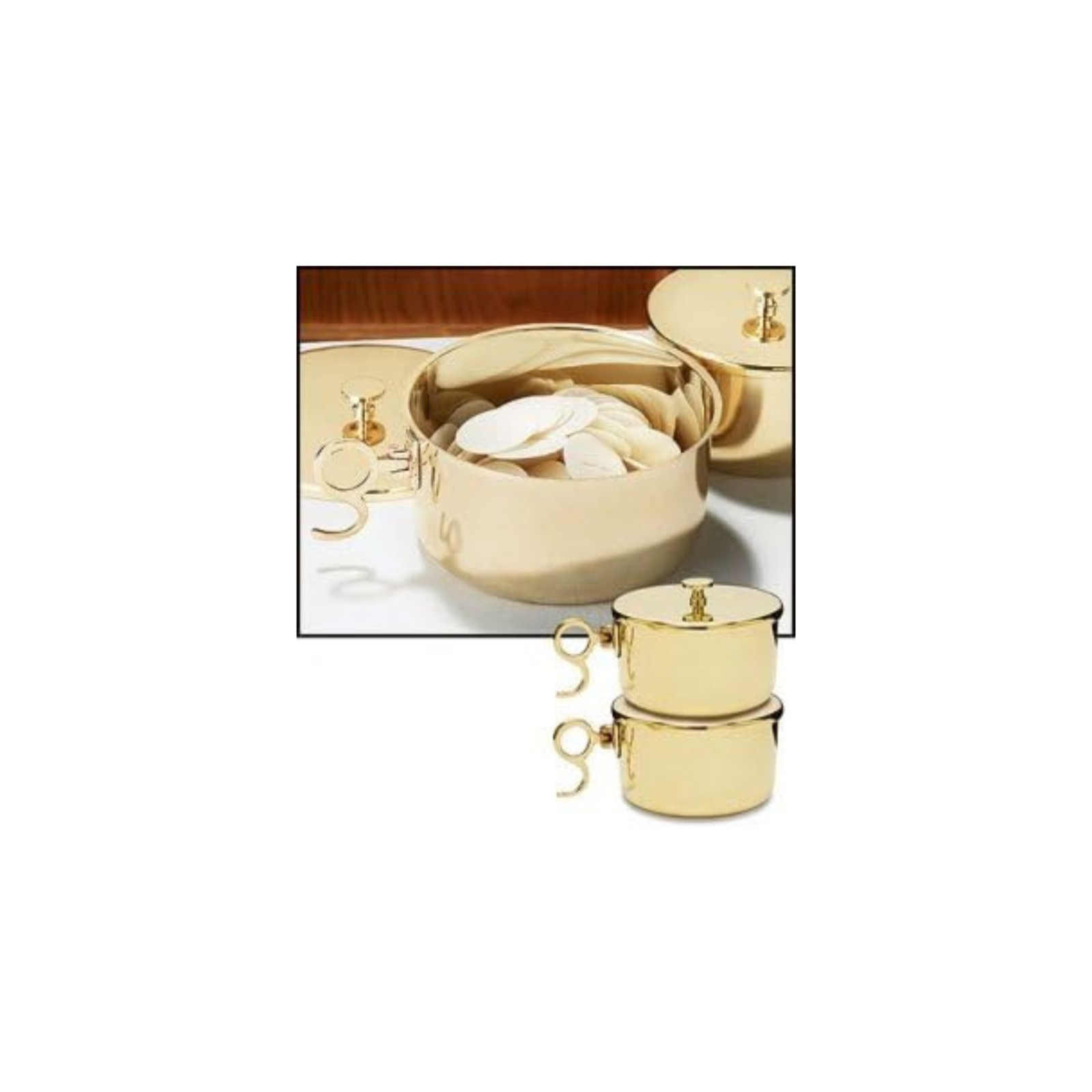 Christian Brands 150 Host Brss Ciborium W/Lid Gold Brass