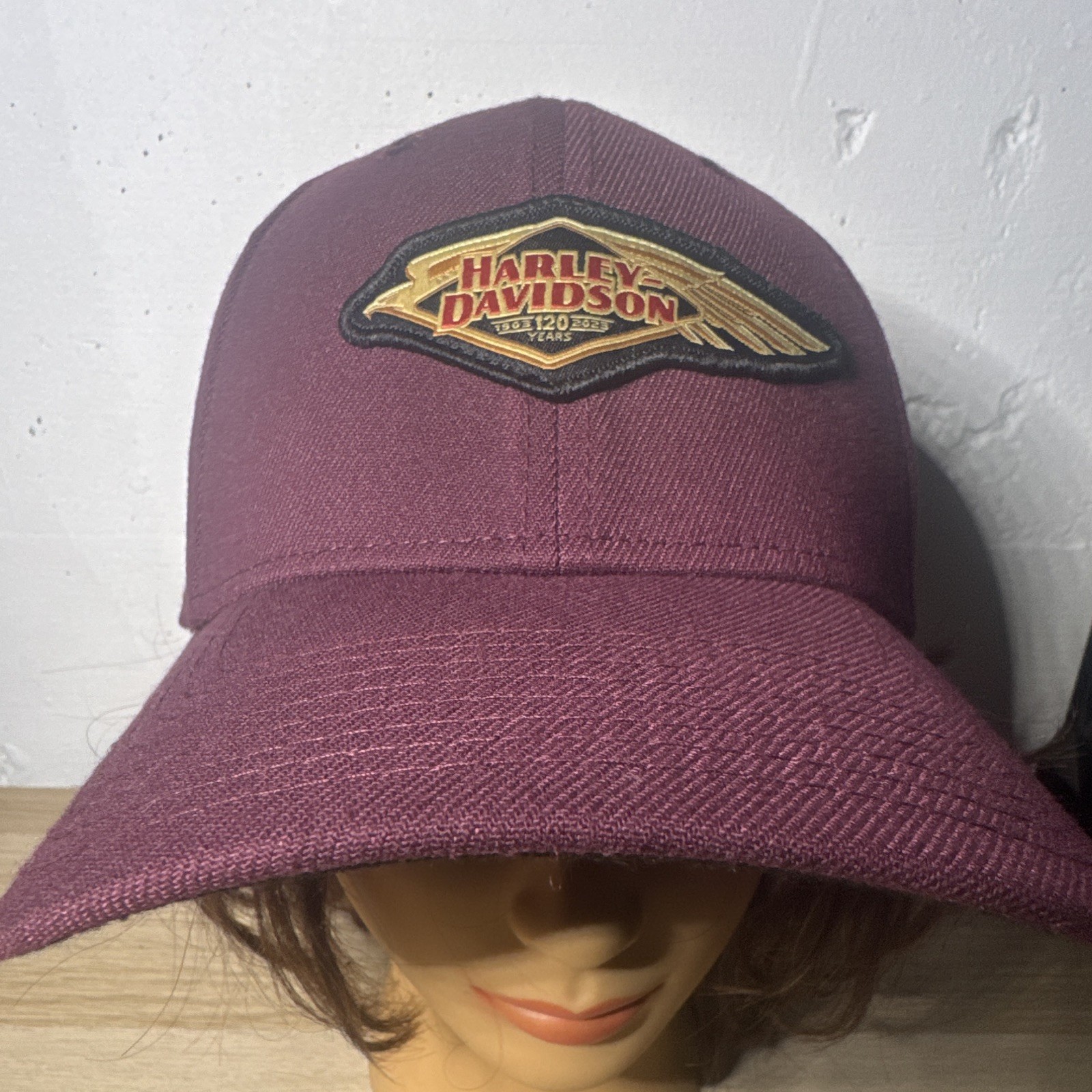 Harley-Davidson 120th Anniversary New Era Fitted Cap Hat Burgundy L/XL