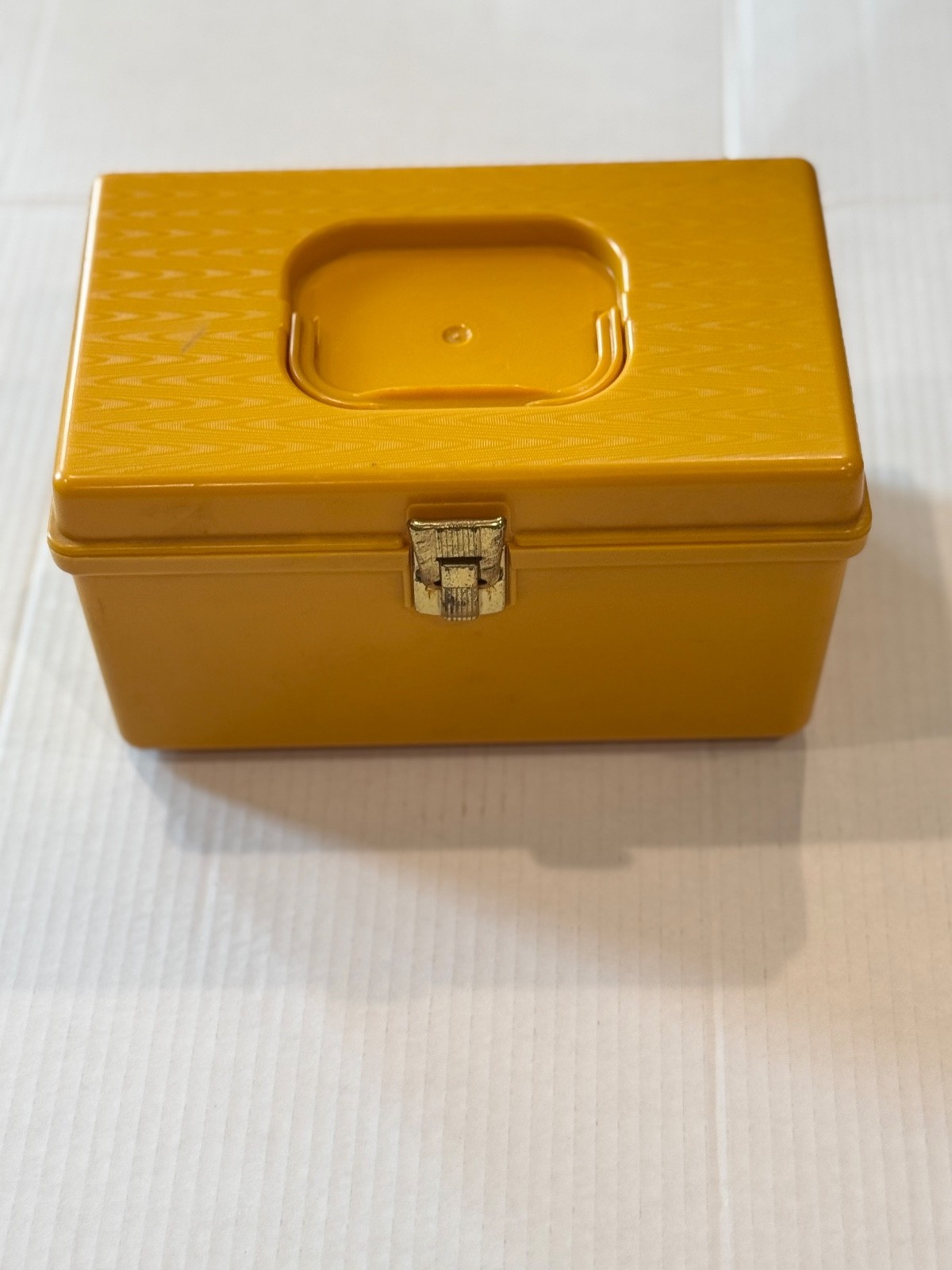 Vintage Wil-Hold Mustard Yellow Harvest Gold Plastic Sewing Box Organizer Tray
