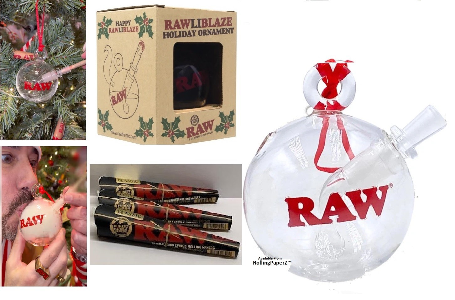 RAW Papers RAWLIBLAZE BUBBLER ORNAMENT PLUS 18 RAW BLACK Classic 1 1/4 CONES