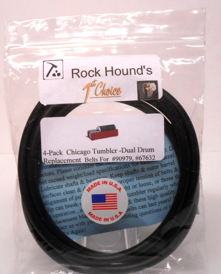 (4)Pack Chicago Rock Tumbler Belts Dual Drum #90979 USA Rockhound's 1st Choice