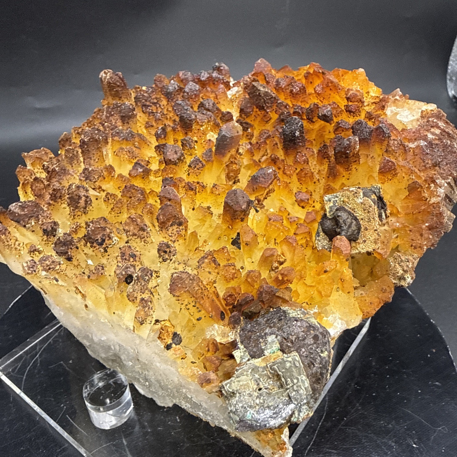 3.5 Lb Natural Quartz W/ Limonite and PyriteAmazing Color A+SpecimenMinerals