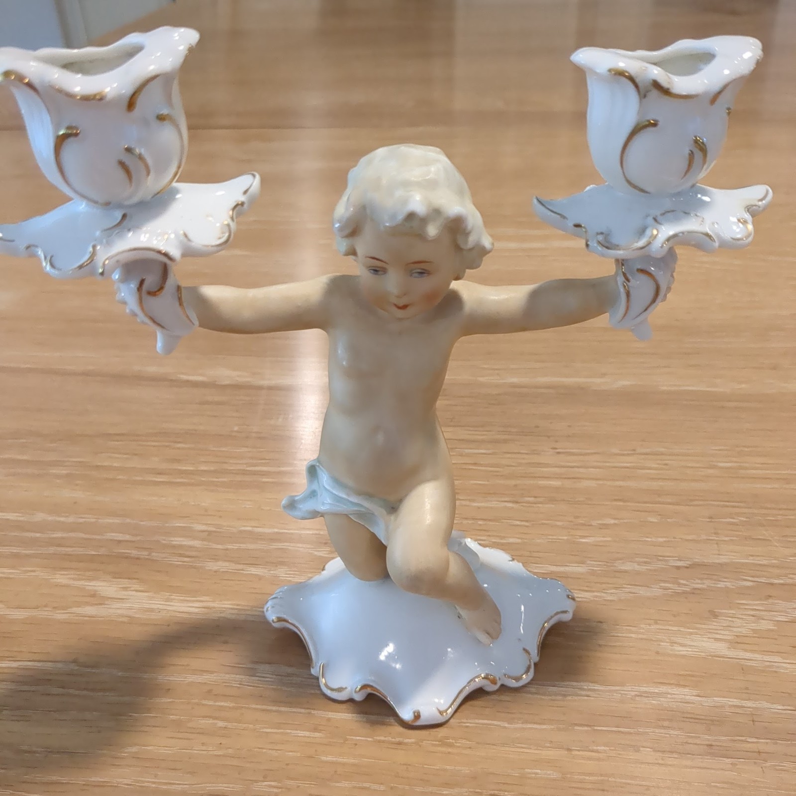 Vintage Cherub Candlestick Holder from the Norcrest China Company