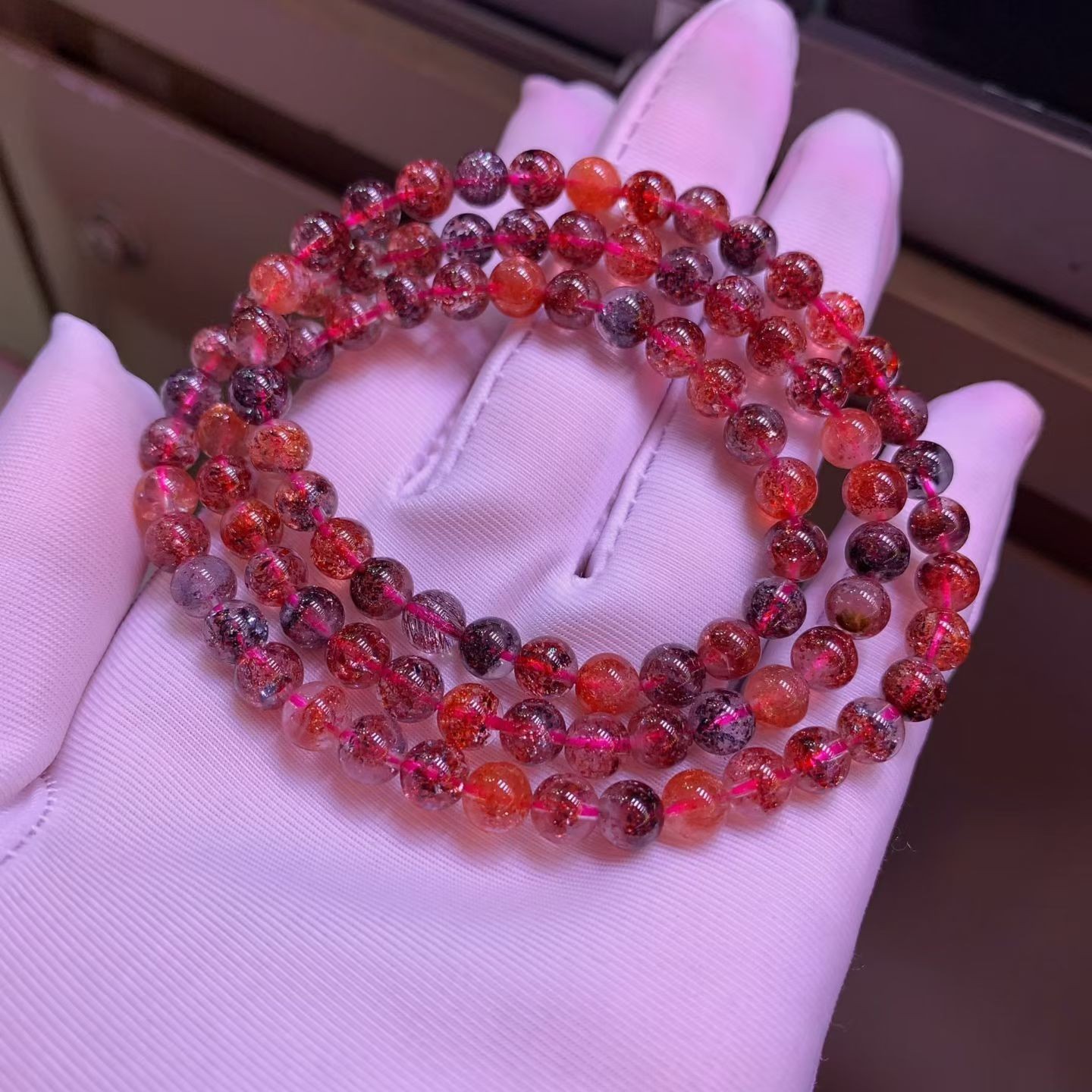 6mm Top Natural Gold Strawberry Super Seven Quartz Crystal Bracelet Healing Gems 6mm Top Natural Gold Strawberry Super Seven Quartz Crystal Bracelet Healing Gems