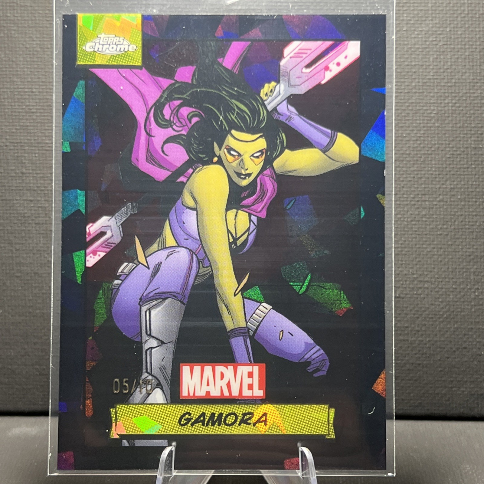 2024 Topps Chrome Marvel Sapphire Gamora Black Sapphire 05/10