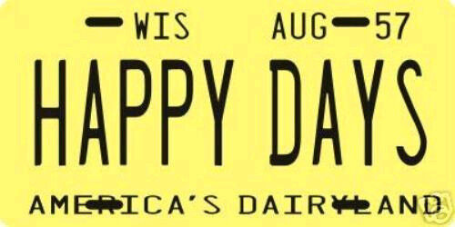 Happy Days 1957 Wisconsin License plate