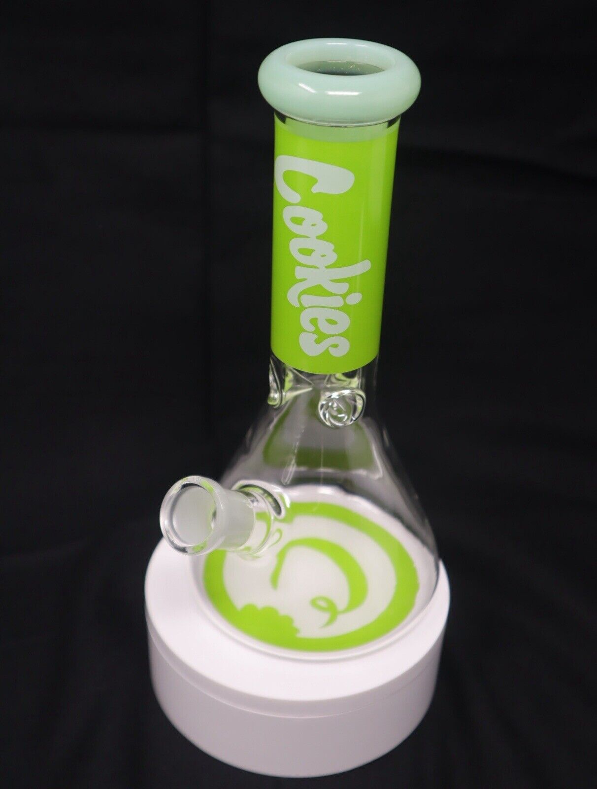 8” Cookies Lime Green Thick Glass Beaker Bong Water Pipe