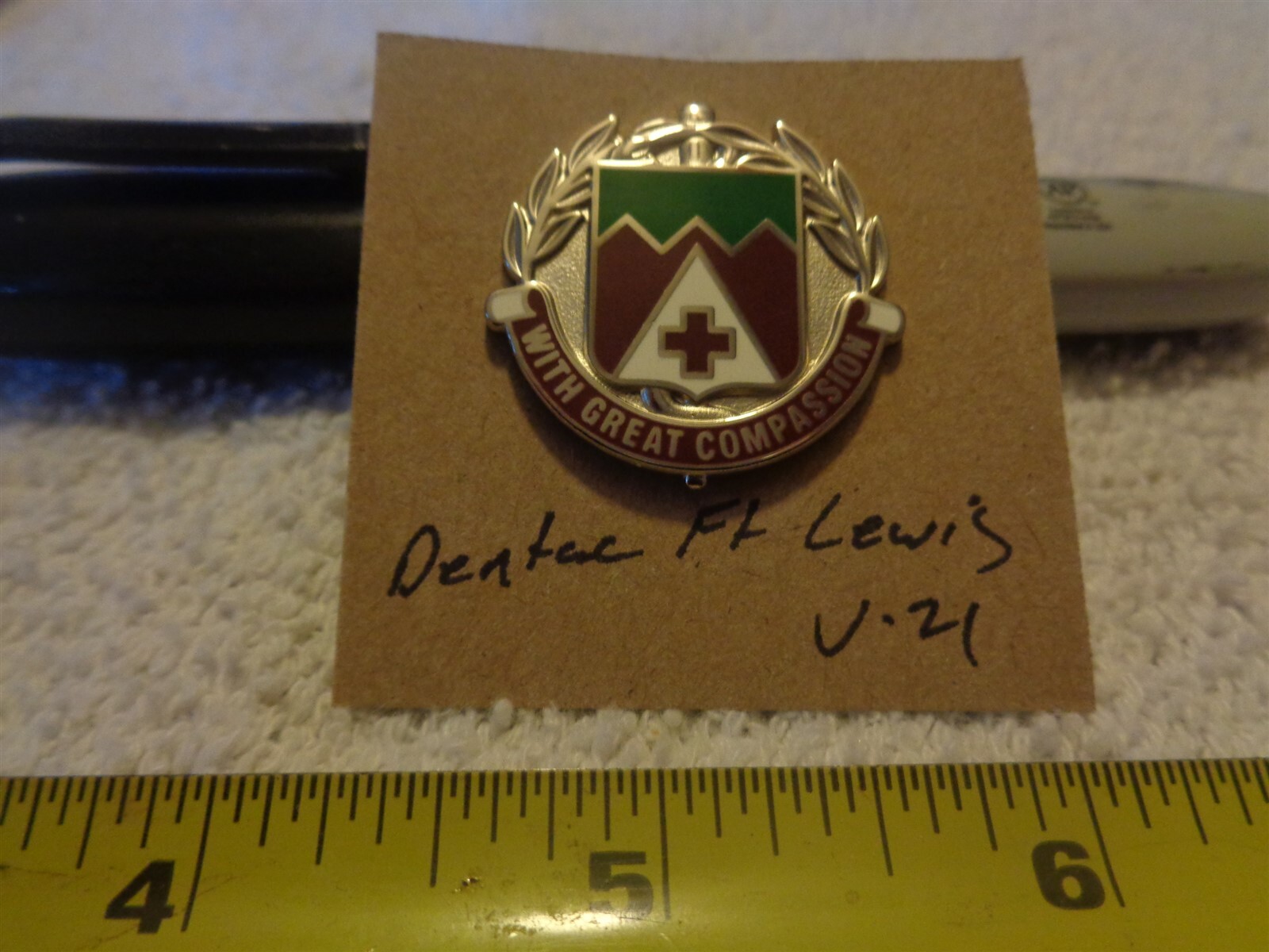 DENTAC Ft Lewis V-21 (new design) Unit Crest, DI, DUI (DRAW#L2) DENTAC Ft Lewis V-21 (new design) Unit Crest, DI, DUI (DRAW#L2)