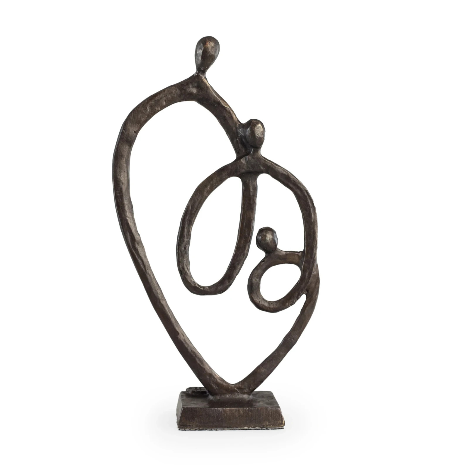 Beautiful Family Of Three Heart Ring Of Love Bronze Sculpture Home Decorative Beautiful Family Of Three Heart Ring Of Love Bronze Sculpture Home Decorative