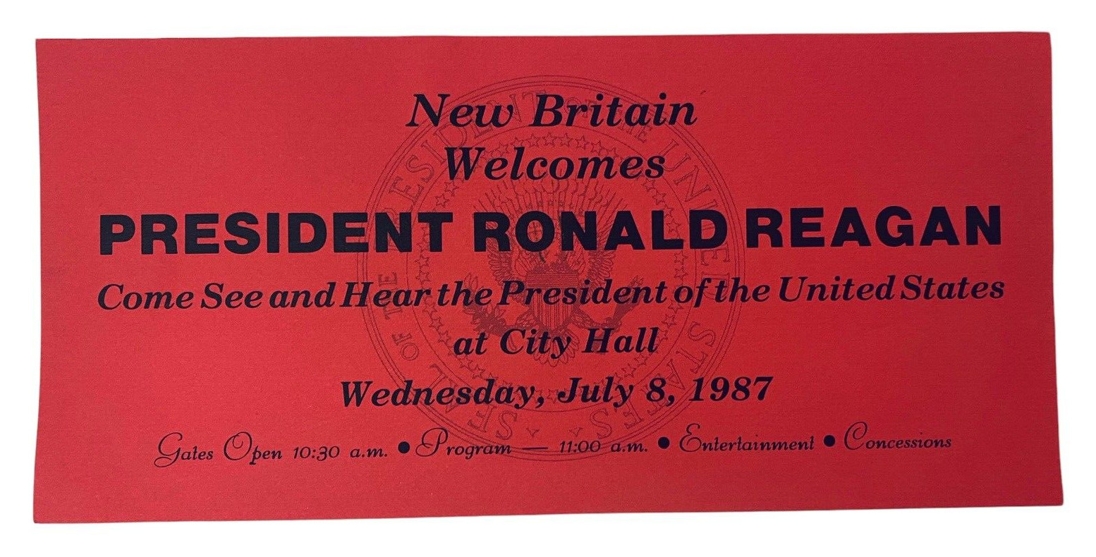 July 8, 1987 Ronald Reagan visits New Britain CT City Hall President Ephemera July 8, 1987 Ronald Reagan visits New Britain CT City Hall President Ephemera
