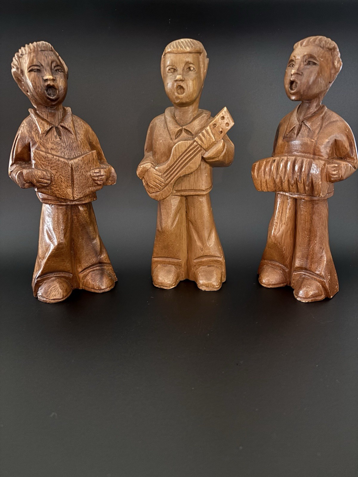 Vintage Lot of 3 Hand Carved Wood 8\