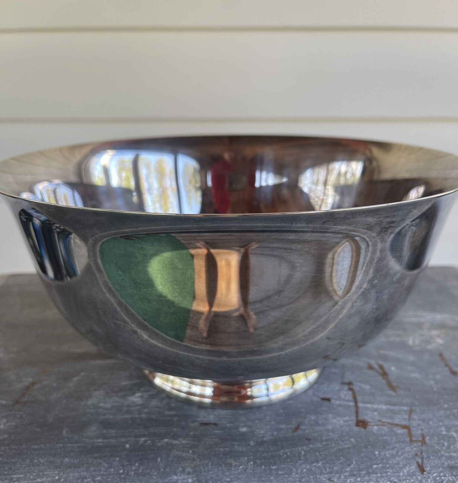 Vintage Wallace small footed silverplate bowl 8”