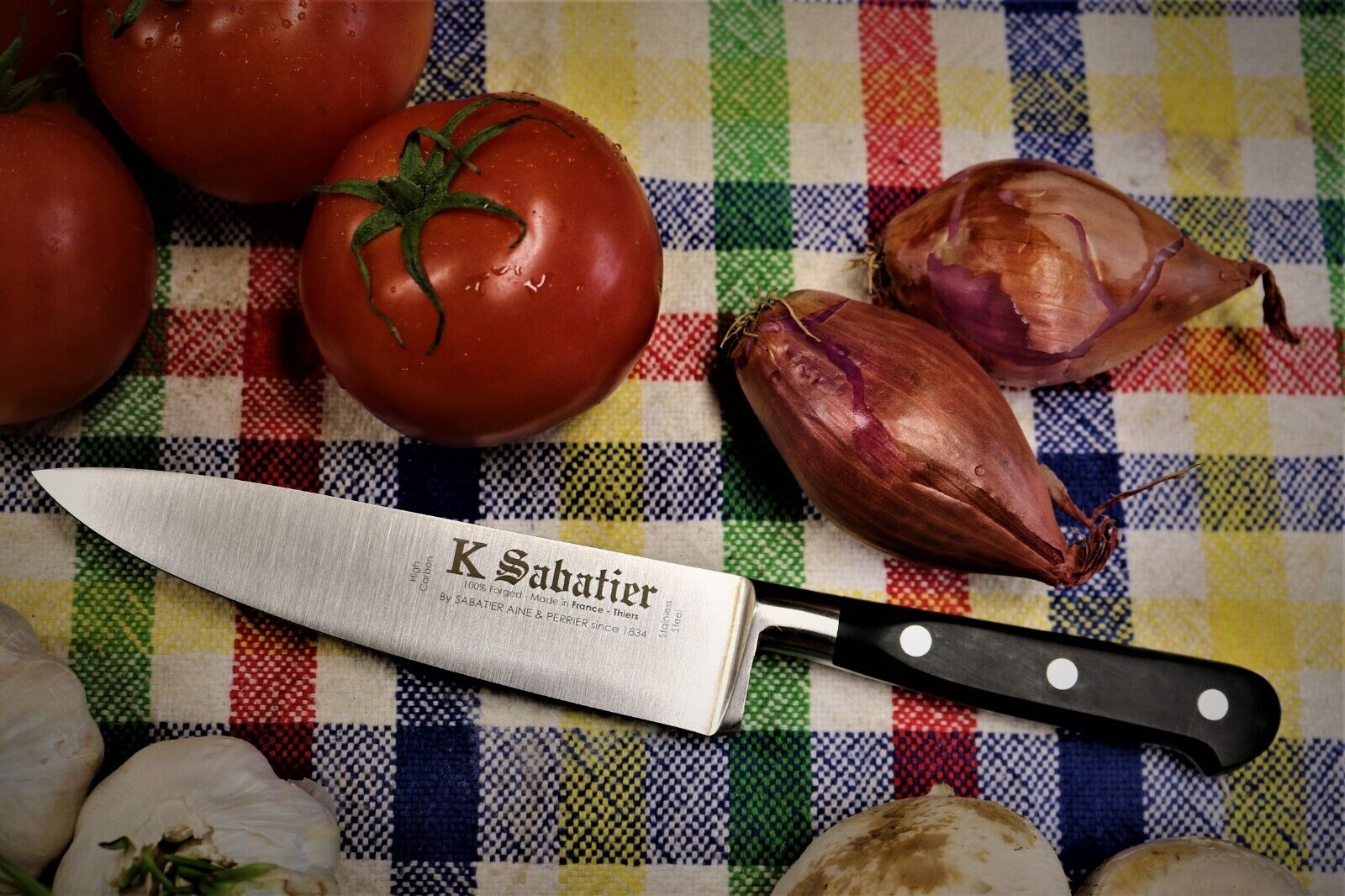 SABATIER 6 inch COOKS KNIFE , STAINLESS STEEL .  ,Made in Thiers France .