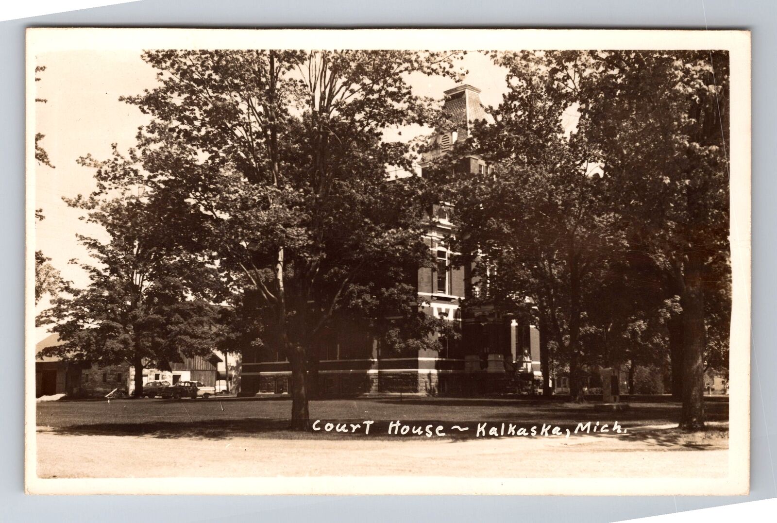 Kalkaska MI-Michigan RPPC, Courthouse, Antique, Vintage Postcard