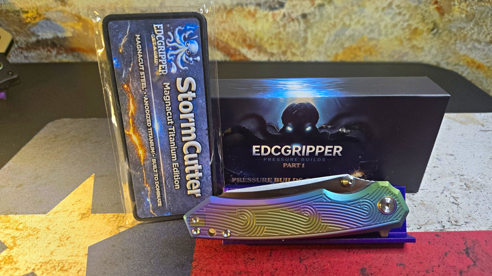 EDCGRIPPER StormCutter Magnacut Anodized Titanium Tanto Plain Liner Manual