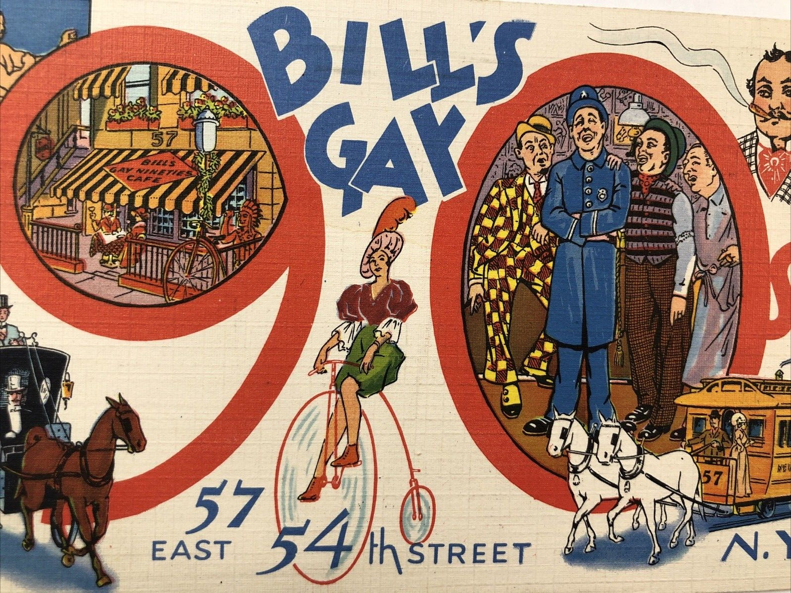 Vintage Postcard Bill\'s Gay 90\'s Café, 57 East And 54th Street, New York, N.Y.