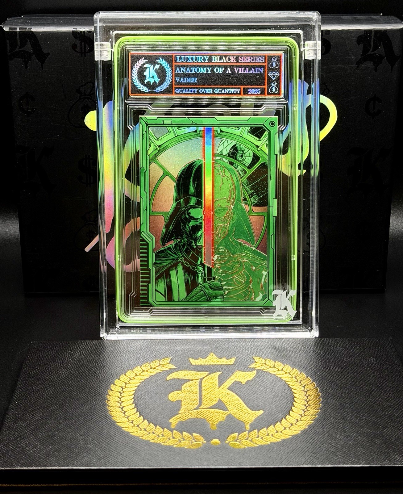 Kickstradomis Luxury Black Anatomy of a Villain Darth Vader 1/1 Green Rainbow