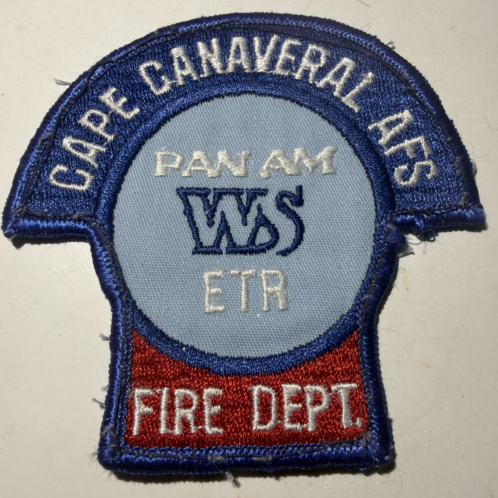 Vintage Cape Canaveral Pan Am WS ETR  Fire Dept Cloth Patch LAST ONE