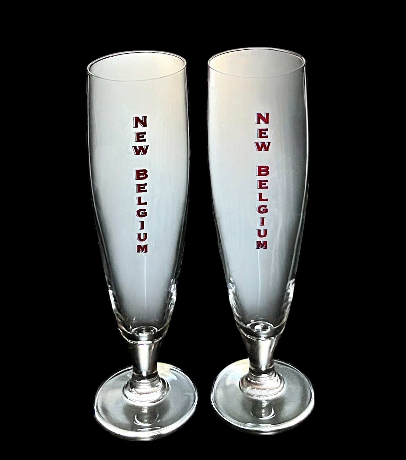 Set Of 2 New Belgium Brewing 9.5” Pilsner Beer Glasses Made In France Excellent