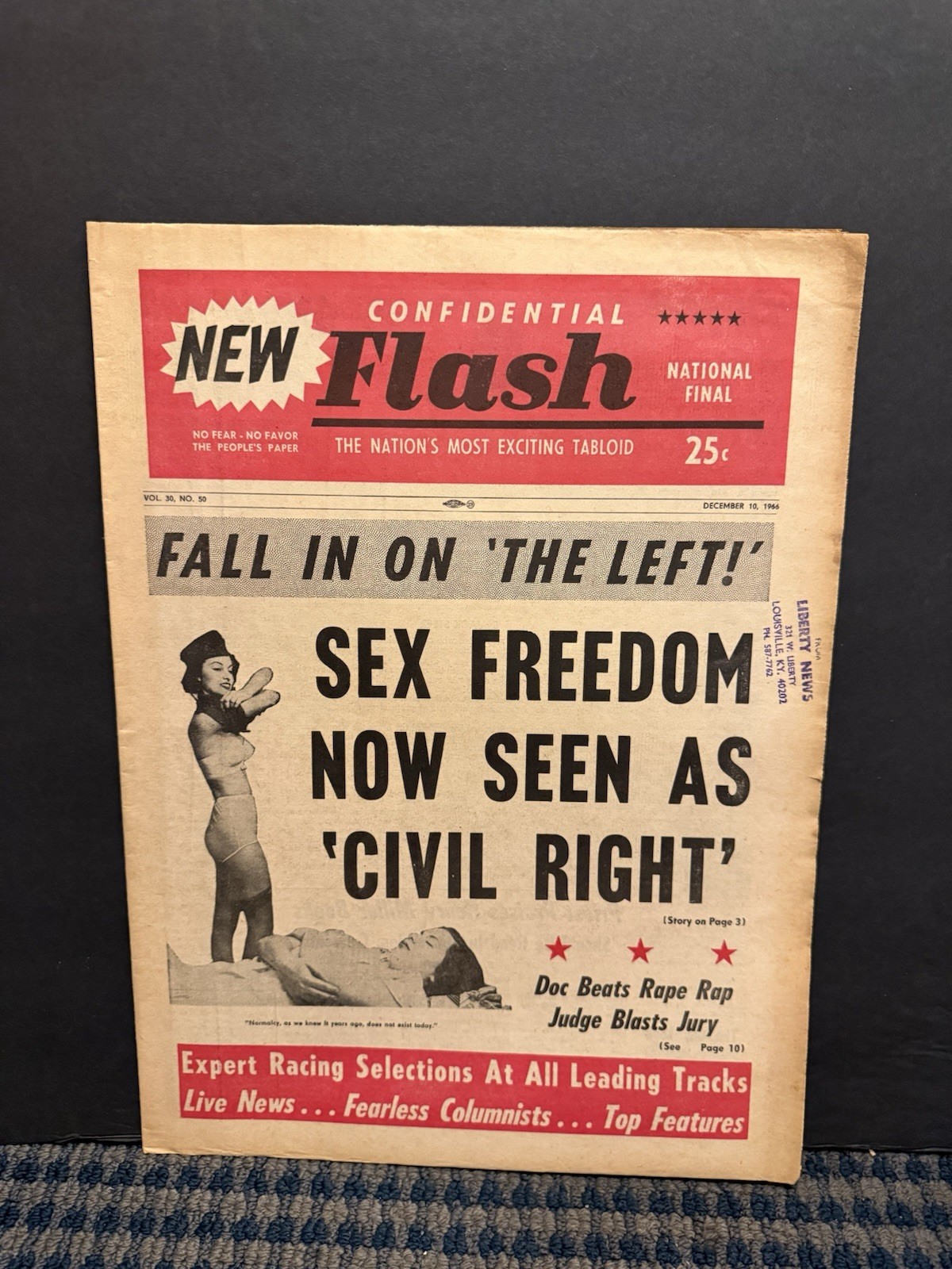 1966 Confidential Flash NewsPaper, Sex Freedom Now Seen as Civil Right (VRN10/O)