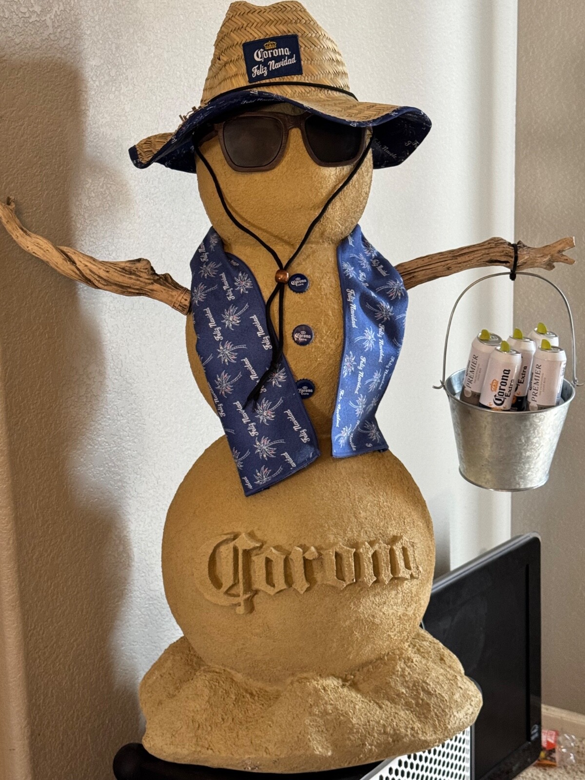 Corona Sand/Snowman collectible. Corona Extra and Corona Premier cans. 3ft tall Corona Sand/Snowman collectible. Corona Extra and Corona Premier cans. 3ft tall