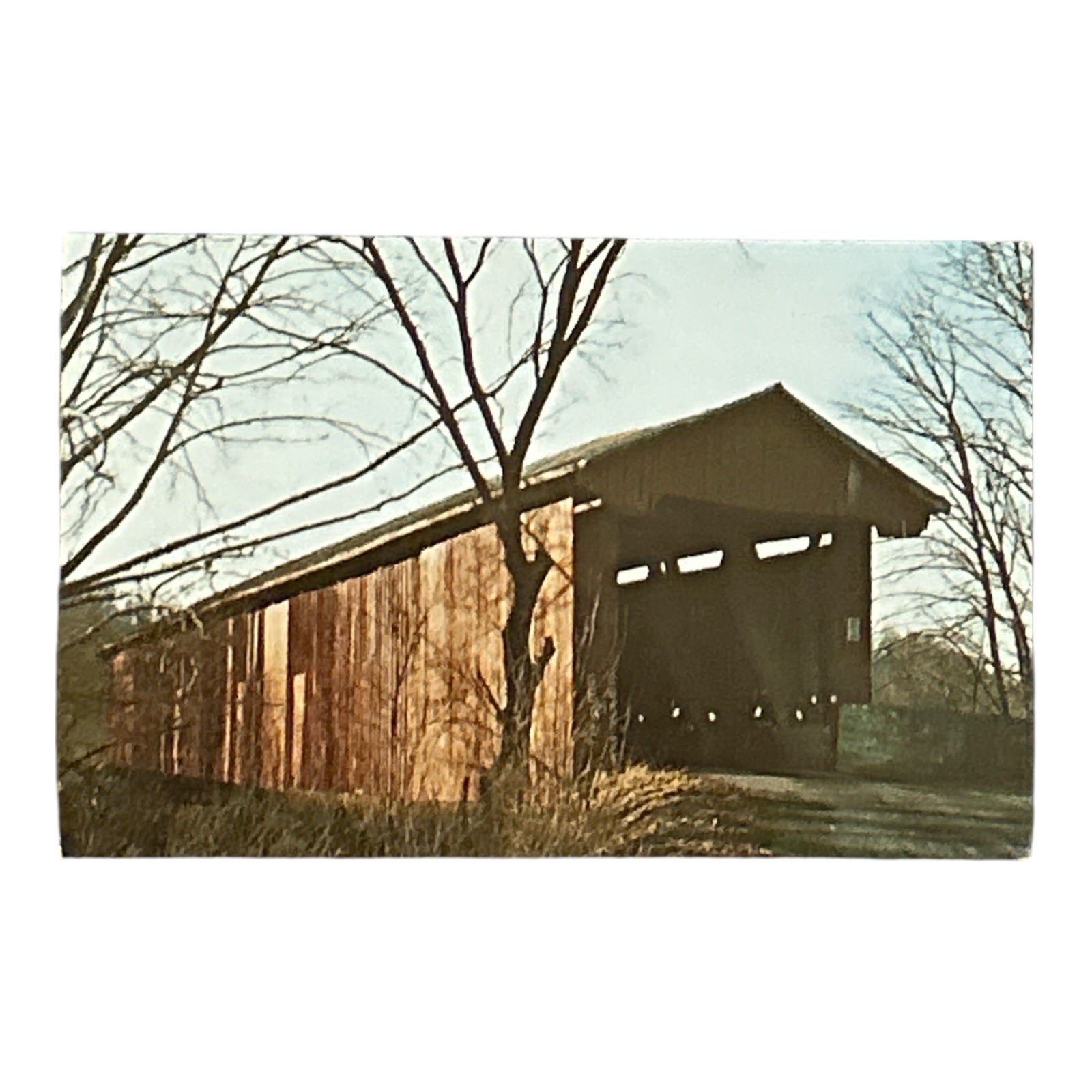 Riley County, Indiana Busching Covered Bridge Post Card Vintage Unposted Riley County, Indiana Busching Covered Bridge Post Card Vintage Unposted