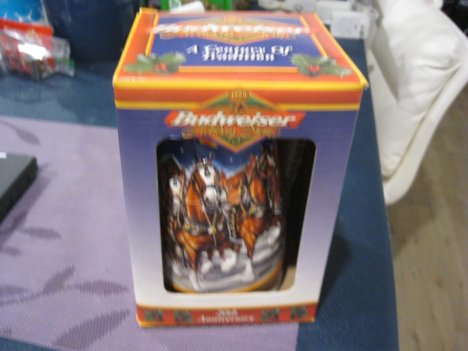 1999 Budweiser Holiday Christmas Beer Stein Mug 20th Anniversary - 