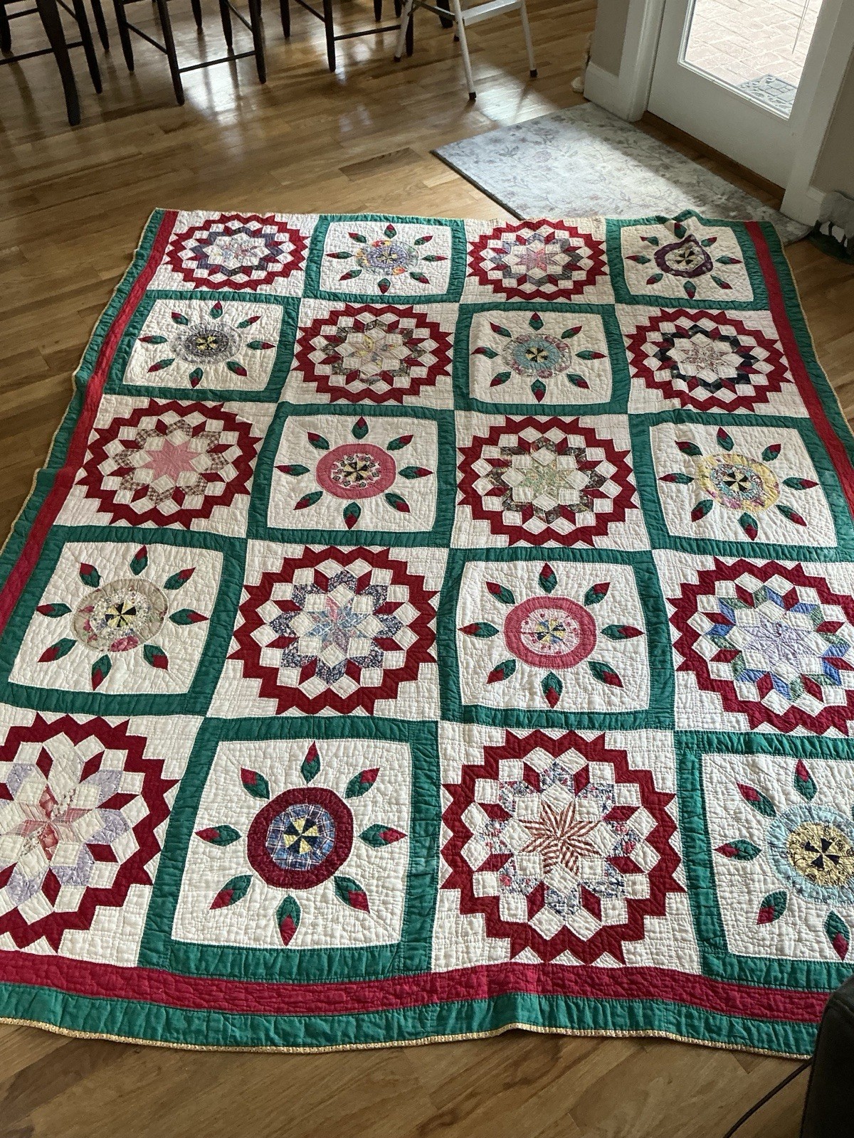 Vintage Hand Sewn Quilt  103x86
