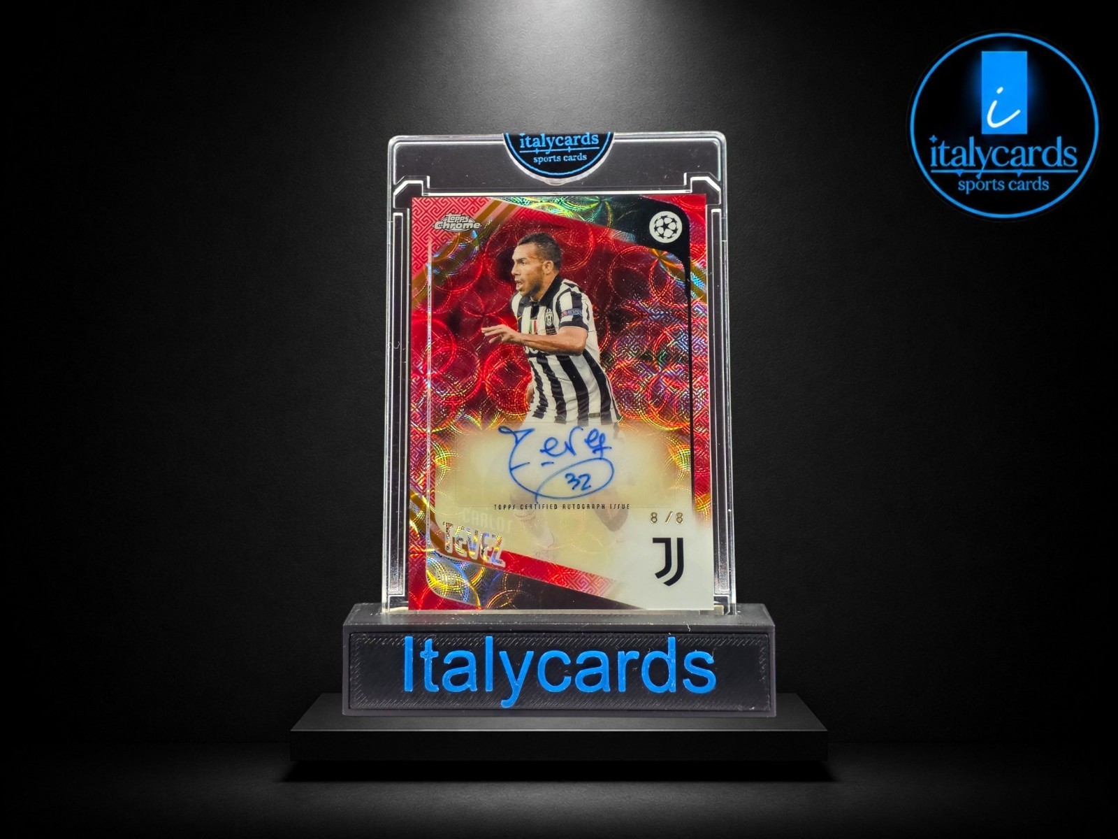 2025-26 TOPPS CHROME CARLOS TEVEZ AUTO RED HONGBAO 8/8 2025-26 TOPPS CHROME CARLOS TEVEZ AUTO RED HONGBAO 8/8