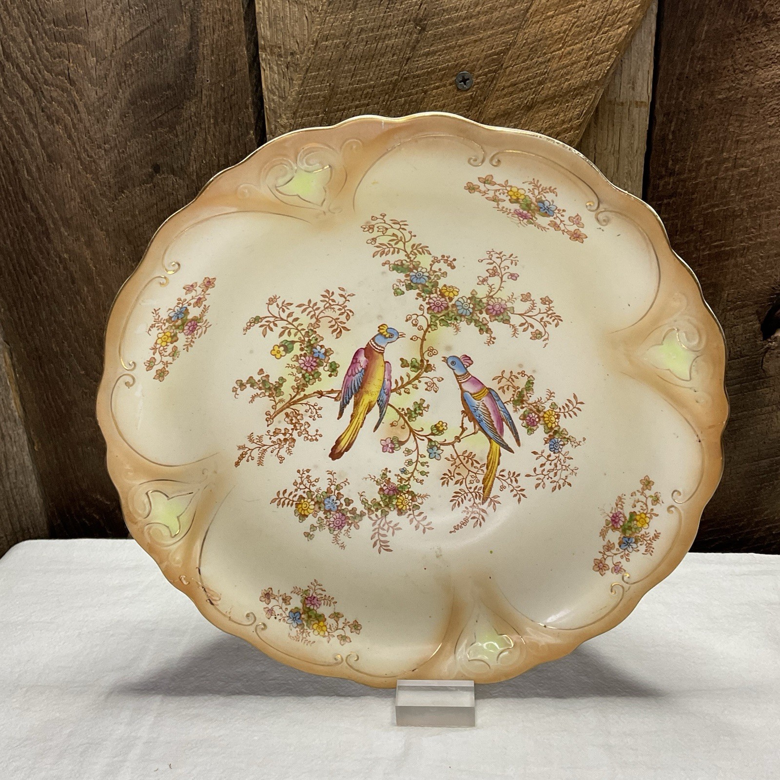 1920\'s Antique Crown Ducal Birds Of Paradise Fruit Bowl-BEAUTIFUL