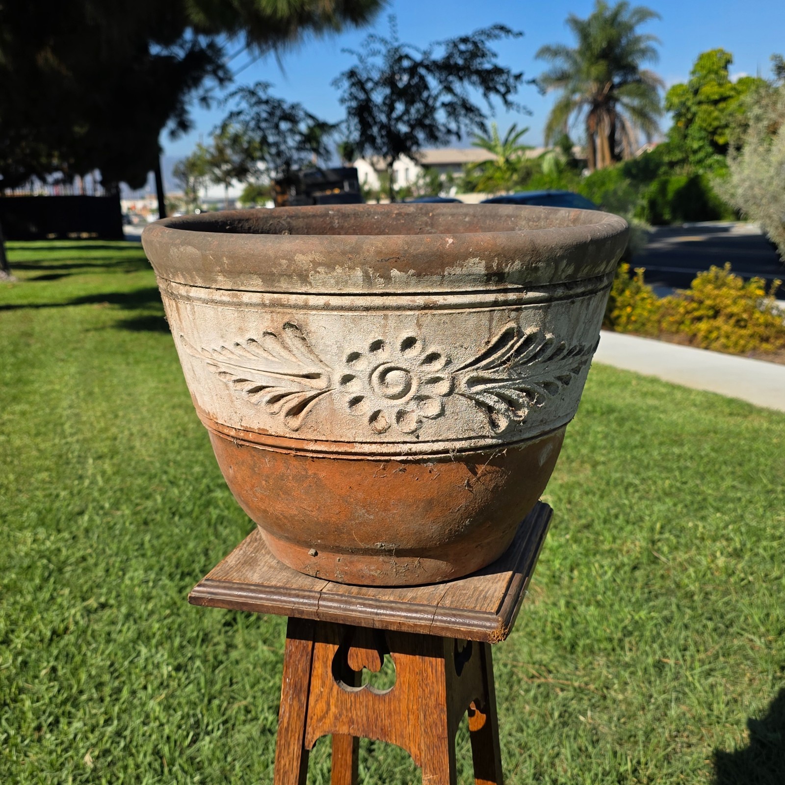 Vtg Mexican Terracotta Planter 16 Vtg Mexican Terracotta Planter 16