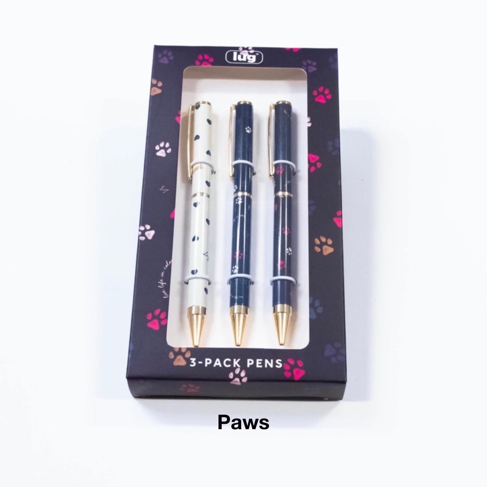 Lug custom Pen Set ~ Paws ~ Hearts 3 pc set NEW in Box 