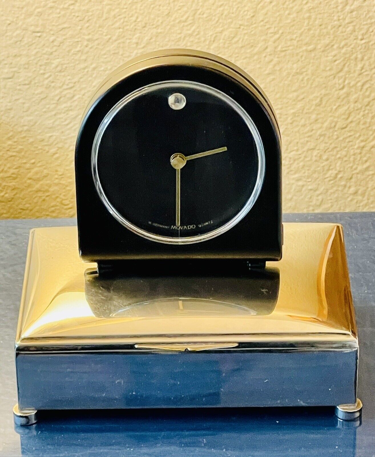 Beautiful vintage 1980’s movado desk clock w-Germany rare 4 Inches Works Great