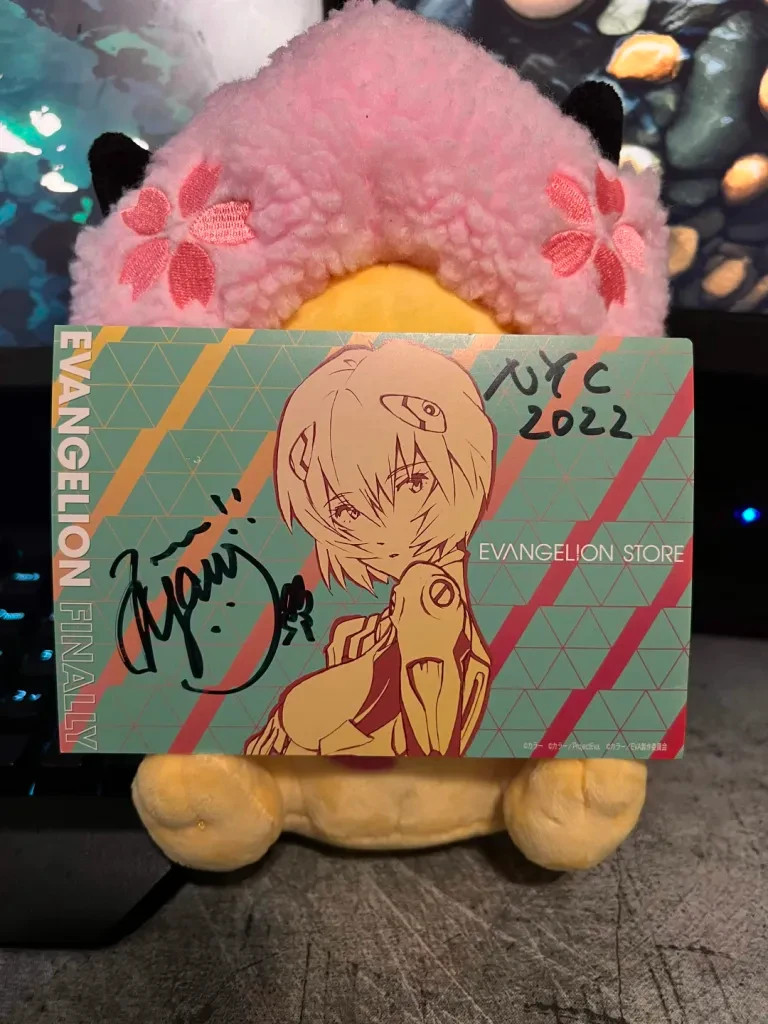 Yoko Takahashi Signed Evangelion Finally Rei Ayanami Evangelion Postcard