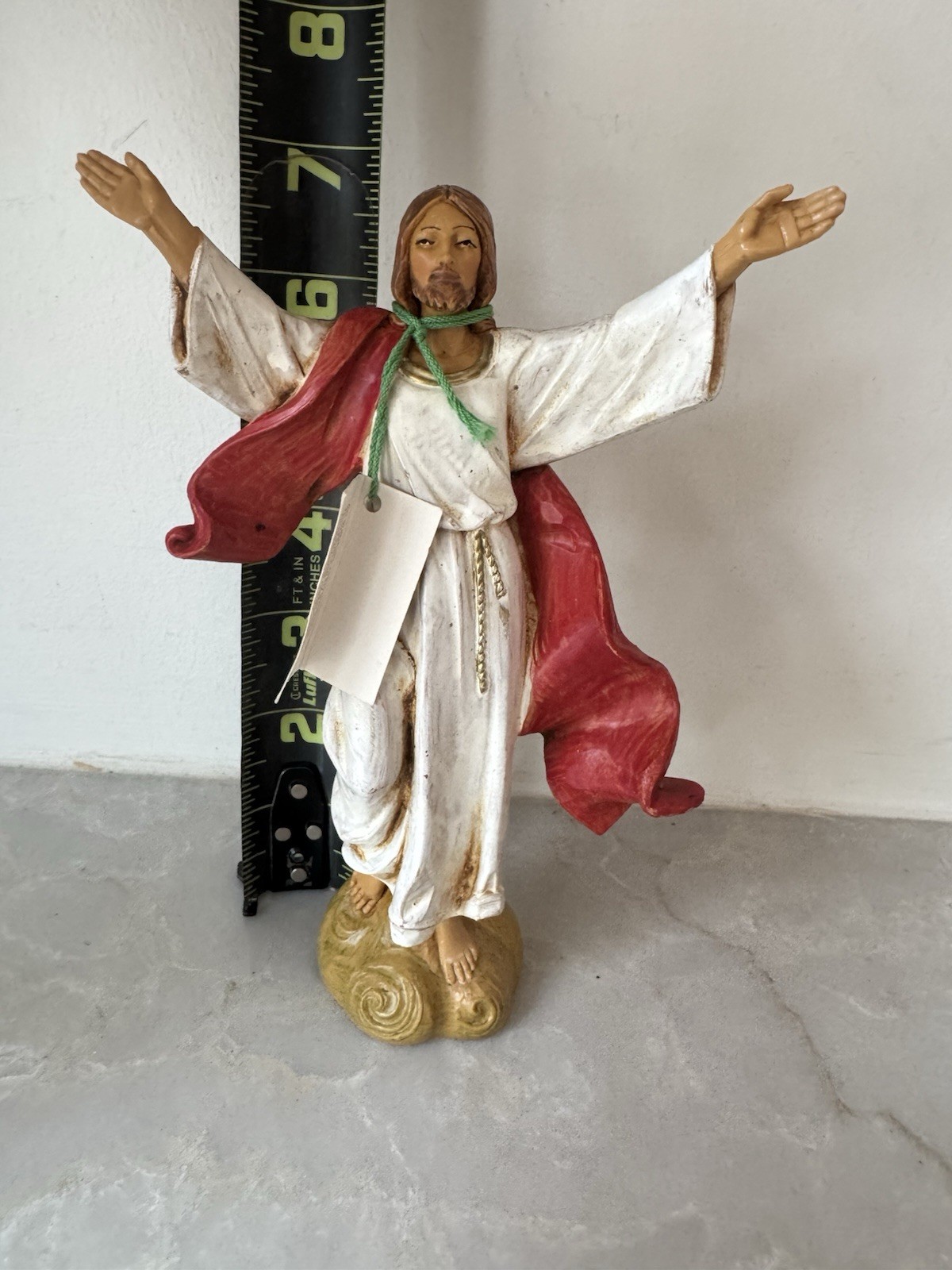 Vintage JESUS Praise The Lord Catholic Shroud Fontanini Simonetti RARE With Tag