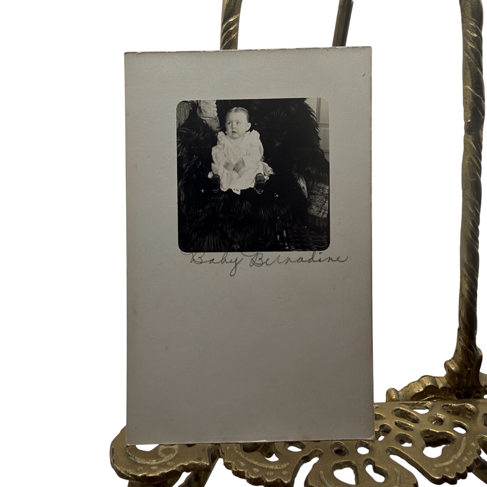 Antique C1910s Baby Bernadine Portrait RPPC Real Photo Postcard Velox 3.5x5.5